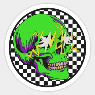 Electric Eyes Skull Sticker